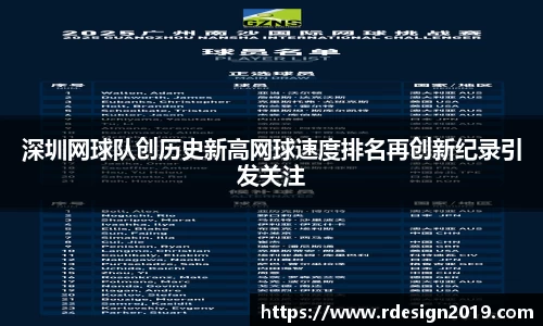 深圳网球队创历史新高网球速度排名再创新纪录引发关注